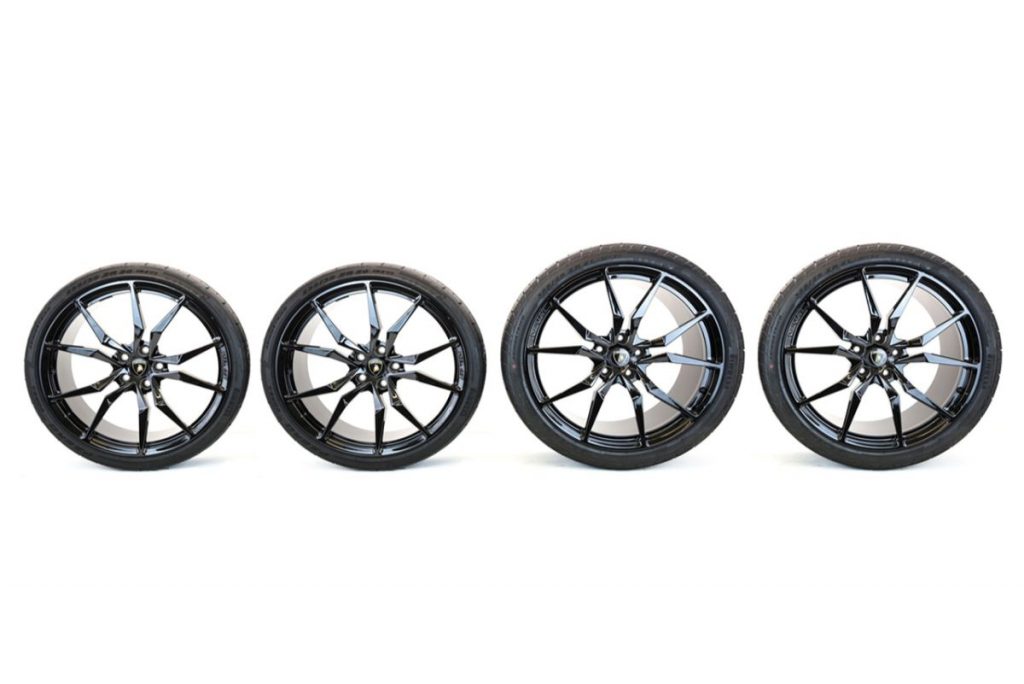 GENUINE LAMBORGHINI AVENTADOR DIONE WHEELS TYRES ALLOY SET 20 21 - BLACK USED (25)