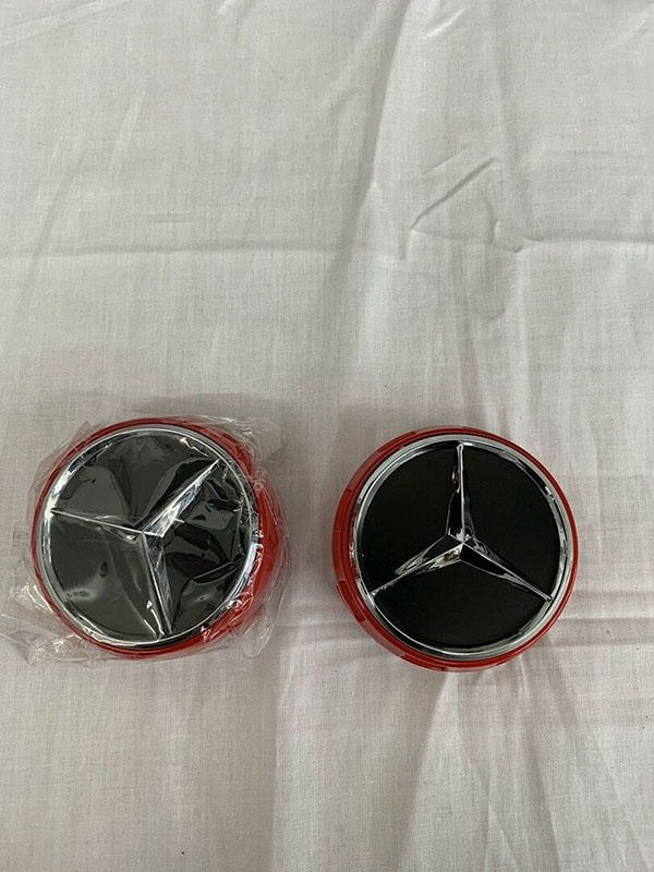 Genuine-Mercedes-Benz-AMG-Edition-One-Ember-Red-Centre-Cap-Pair