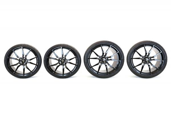 GENUINE LAMBORGHINI AVENTADOR DIONE WHEELS TYRES ALLOY SET 20 21 - BLACK USED